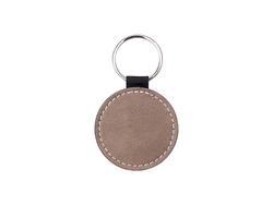 Sublimation PU Leather Key Chain (Gray, Round)