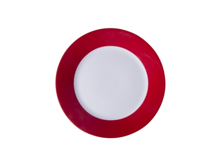 Sublimation 8&quot; Plate w/ Red Edge