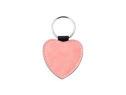 Sublimation PU Leather Key Chain (Pink, Heart)