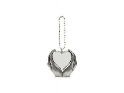 Sublimation Blanks Vintage Heart in Hands Ornament (Silver)