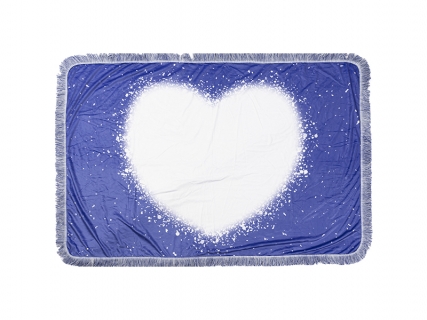 Sublimation Blanks Bleached Starry Plush Throw Blanket (Blue Heart)
