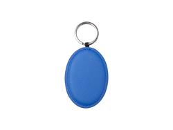 Engraving Leather Oval Keychain(4.5*6.5cm, Navy Blue)