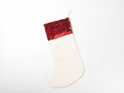 Sublimation Blanks Red Sequin Top Christmas Stocking