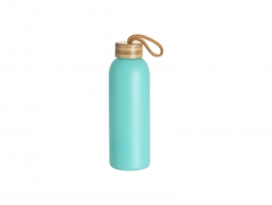 Sublimation Blanks 25oz/750ml Frosted Glass Bottle w/ Bamboo Lid (Mint Green)
