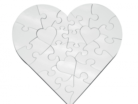 23 Pieces Sublimation Heart Shape MDF Puzzle