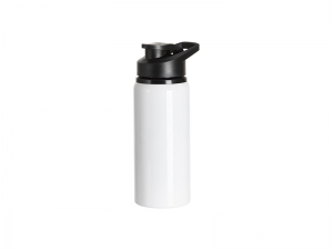 Sublimation Blanks 20oz/600ml White Aluminium Bottle w/ Black Portable Flip Lid