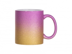 Sublimation 11oz/330ml Gradient Bottom Glitter Mug (Purple+Gold)