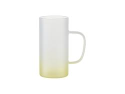 22oz/650m Glass Mug(Frosted, Gradient Yellow)