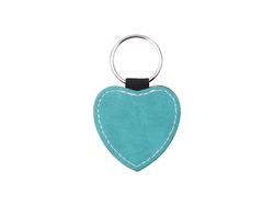 Sublimation PU Leather Key Chain (Green, Heart)