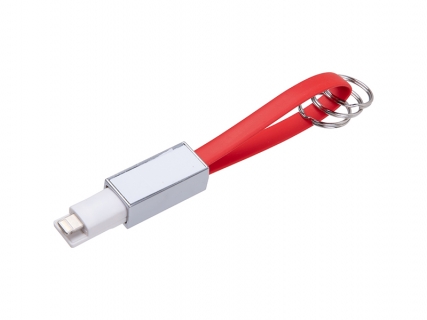 Sublimation Portable Data Cable Keychain(Small, Red)