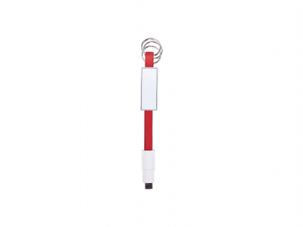 Sublimation Portable Data Cable Keychain (Large, Red)
