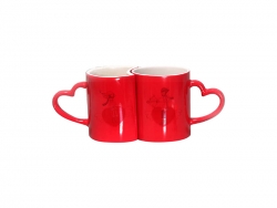 Sublimation 11oz Couple Changing Color Mugs(Red)