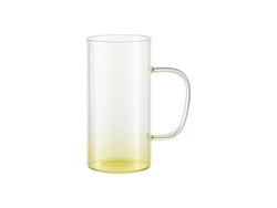 22oz/650m Glass Mug(Clear, Gradient Yellow)