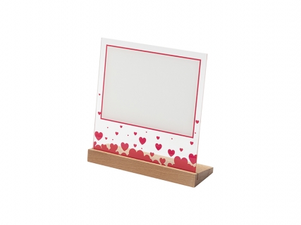 Sublimation Blanks Square Glass Photo Frame w/ White Patch (Red LOVE, 20*20cm)